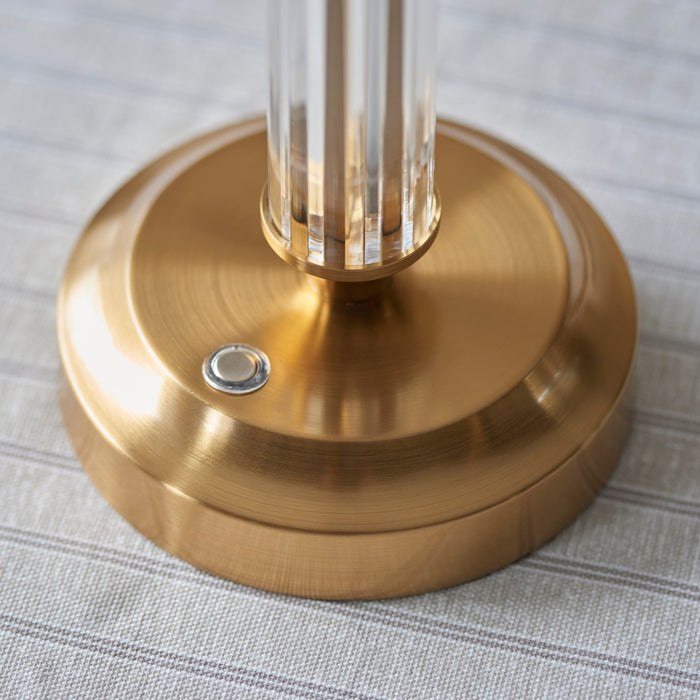 Endon 110463 Morton Rechargeable Table Base Brushed aged brass plate & clear acrylic 1.5W LED (SMD 2835) Warm White