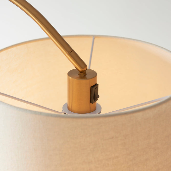 Endon 110645 Carlson Floor Warm brass plate & natural fabric 10W LED E27 (Required)