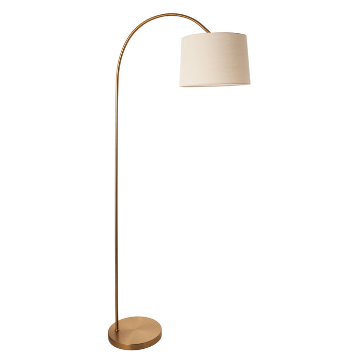 Endon 110645 Carlson Floor Warm brass plate & natural fabric 10W LED E27 (Required)