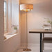 Endon 110724 Highclere 3lt Floor Vintage brass & natural linen 3 x 6W LED E14 (Required) - westbasedirect.com