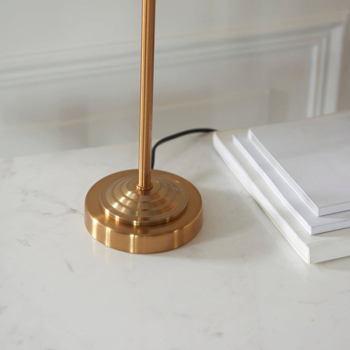 Endon 110728 Highclere Table Vintage brass & natural linen 7W LED E14 (Required)