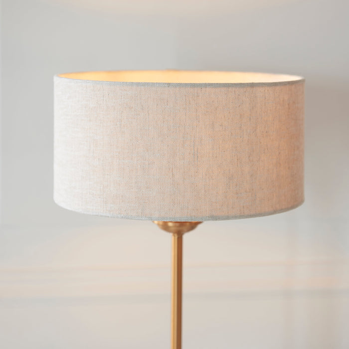 Endon 110728 Highclere Table Vintage brass & natural linen 7W LED E14 (Required)
