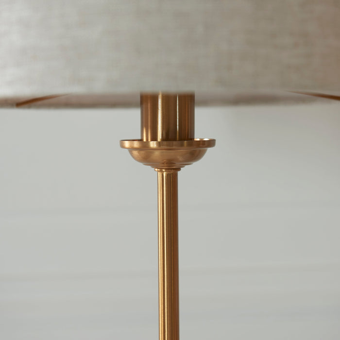Endon 110728 Highclere Table Vintage brass & natural linen 7W LED E14 (Required)
