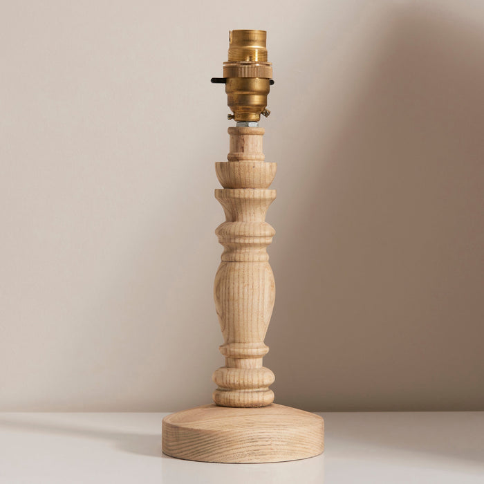 Endon 110937 Bibury Table Base Natural ash & brushed aged brass plate 7W LED B22 (Required)