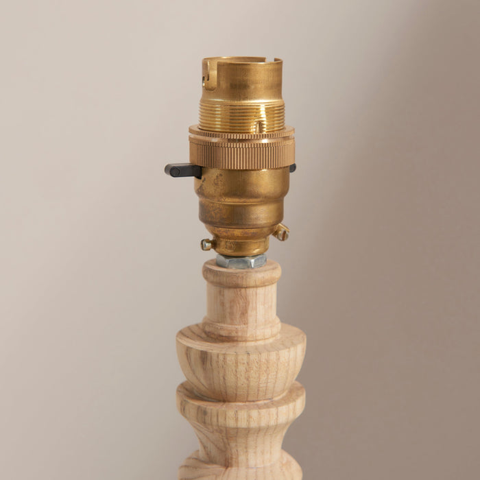 Endon 110937 Bibury Table Base Natural ash & brushed aged brass plate 7W LED B22 (Required)