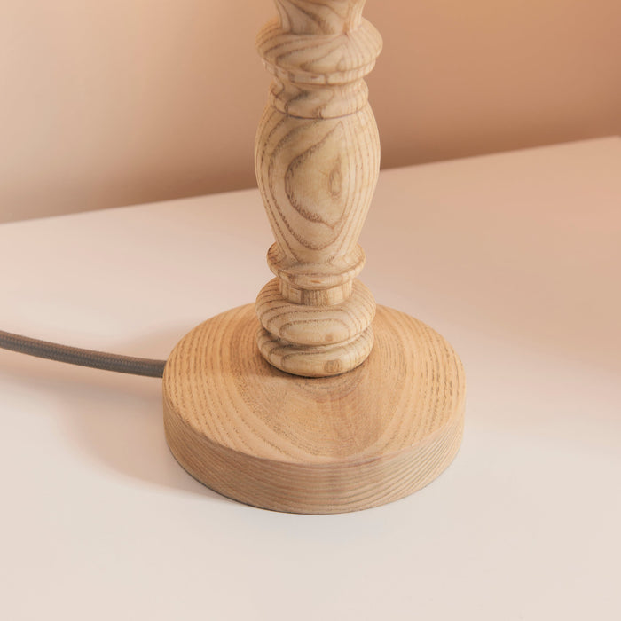 Endon 110937 Bibury Table Base Natural ash & brushed aged brass plate 7W LED B22 (Required)