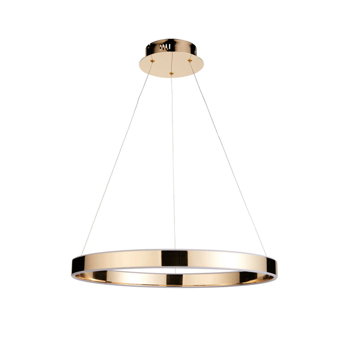 Endon 110957 Gen Ring pendant French gold finish & frosted acrylic 42W LED tape module (SMD 2835) Warm White