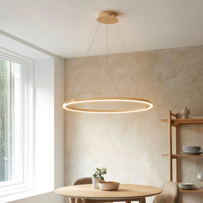 Endon 110958 Staten Pendant French gold finish & white silicone 43.5W LED tape module (SMD 2835) Warm White
