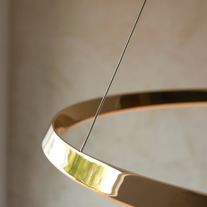 Endon 110958 Staten Pendant French gold finish & white silicone 43.5W LED tape module (SMD 2835) Warm White