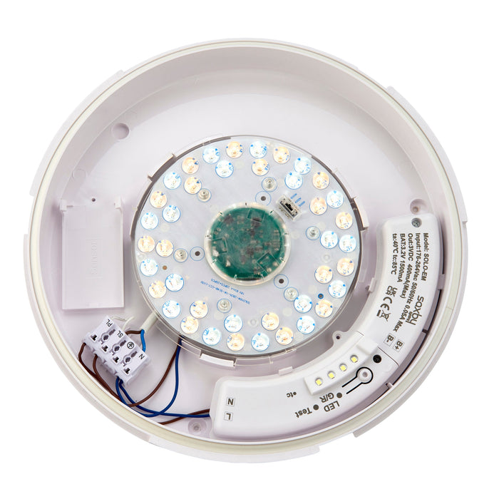 Saxby 110967 Core CCT emergency IP65 15W Gloss white & opal pc 15W LED module (SMD 2835  CCT) CCT