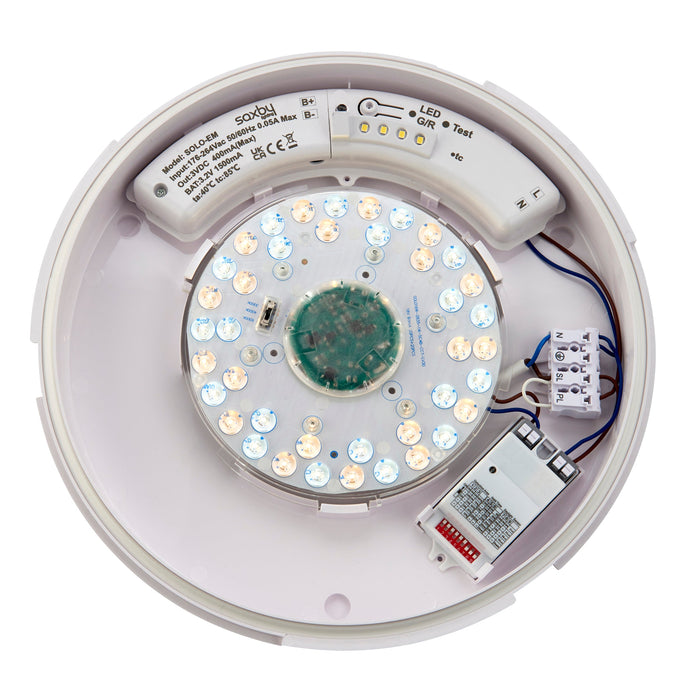 Saxby 110968 Core CCT microwave Emergency IP65 15W Gloss white & opal pc 15W LED module (SMD 2835  CCT) CCT