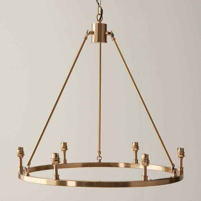 Endon 111202 Chester 6lt Pendant Fitting Brushed aged brass plate 6 x 7W LED B22 (Required)