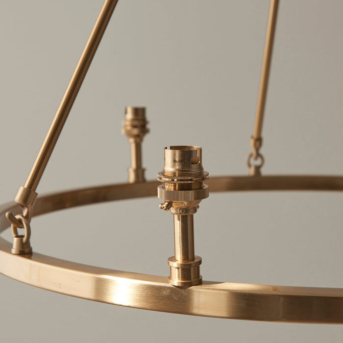 Endon 111202 Chester 6lt Pendant Fitting Brushed aged brass plate 6 x 7W LED B22 (Required)
