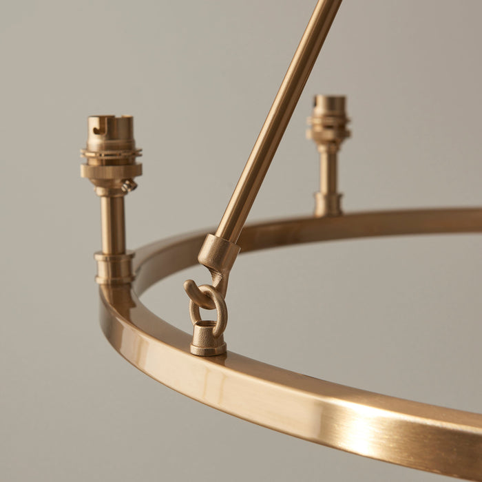 Endon 111202 Chester 6lt Pendant Fitting Brushed aged brass plate 6 x 7W LED B22 (Required)