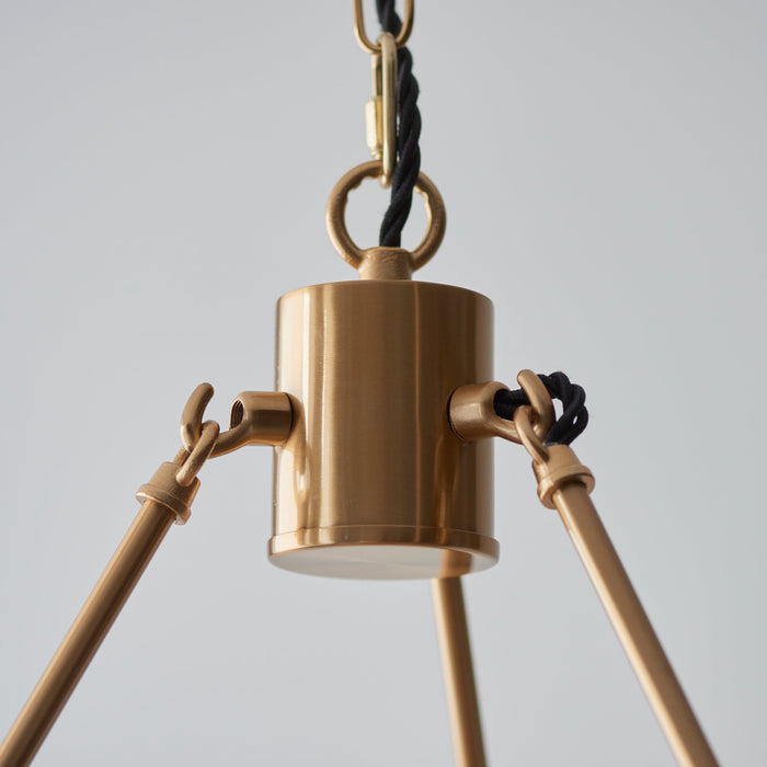 Endon 111202 Chester 6lt Pendant Fitting Brushed aged brass plate 6 x 7W LED B22 (Required)