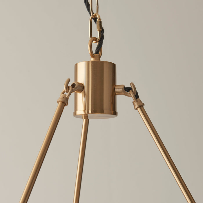 Endon 111202 Chester 6lt Pendant Fitting Brushed aged brass plate 6 x 7W LED B22 (Required)