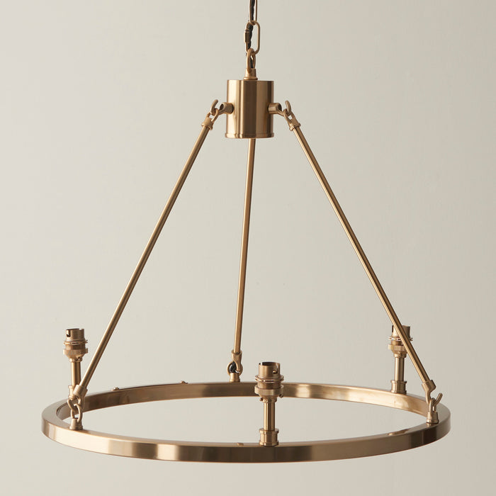 Endon 111203 Chester 3lt Pendant Fitting Brushed aged brass plate 3 x 7W LED B22 (Required)