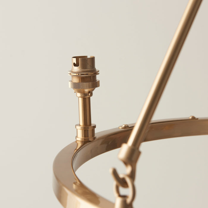 Endon 111203 Chester 3lt Pendant Fitting Brushed aged brass plate 3 x 7W LED B22 (Required)