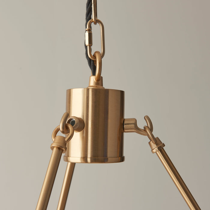 Endon 111203 Chester 3lt Pendant Fitting Brushed aged brass plate 3 x 7W LED B22 (Required)