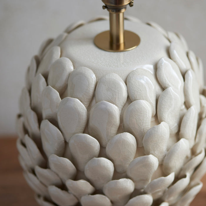 Endon 111249 Layered Leaf Table Base Ivory crackle glaze & brushed aged brass plate 10W LED B22 (Required)