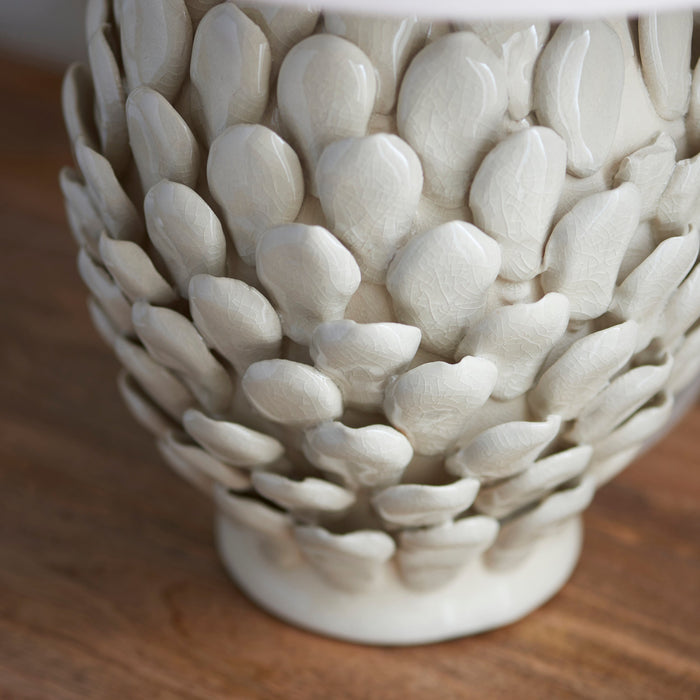 Endon 111249 Layered Leaf Table Base Ivory crackle glaze & brushed aged brass plate 10W LED B22 (Required)