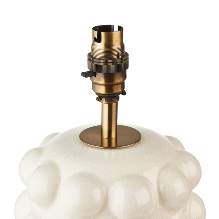 Endon 111252 Bobble Table Base White crackle glaze & brushed aged brass plate 10W LED B22 (Required)