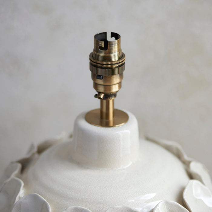 Endon 111253 Borello Table Base Ivory crackle glaze & brushed aged brass plate 10W LED B22 (Required)