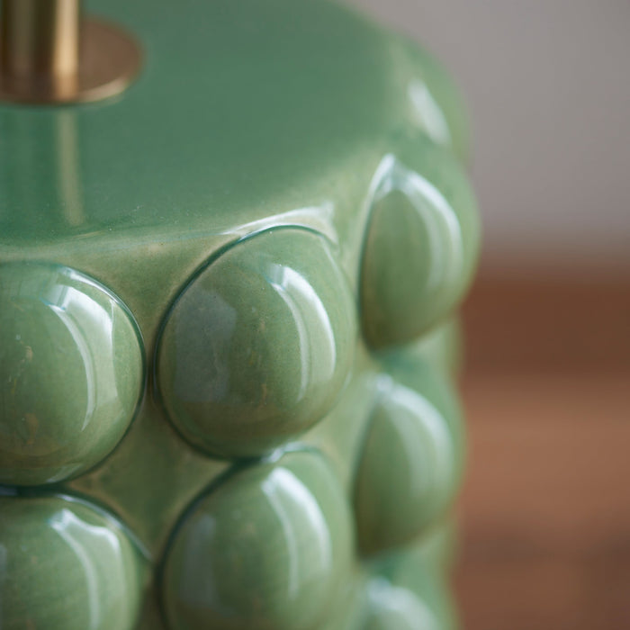 Endon 111257 Bobble Table Base Olive green glaze & brushed aged brass plate 10W LED B22 (Required)