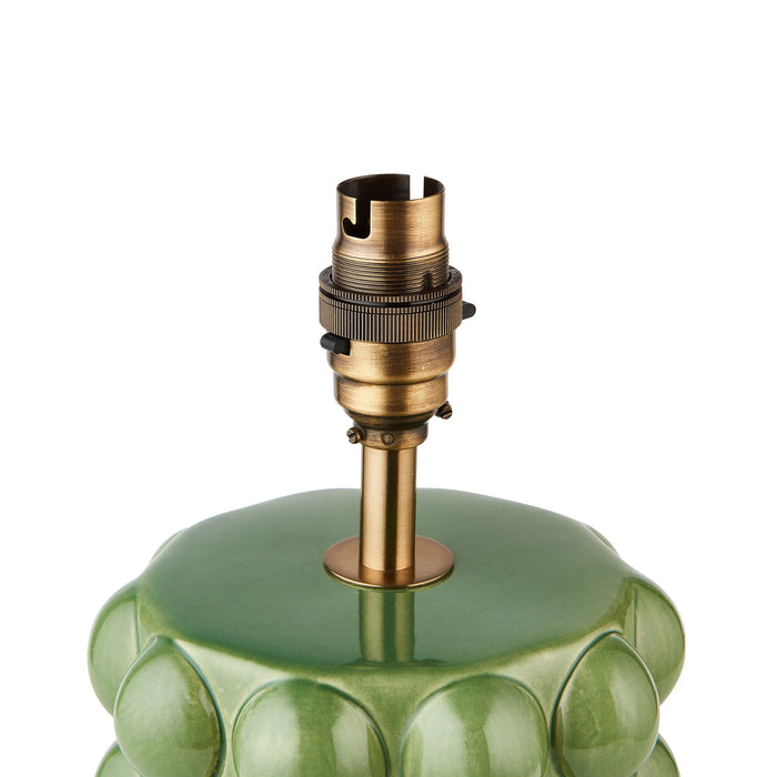 Endon 111257 Bobble Table Base Olive green glaze & brushed aged brass plate 10W LED B22 (Required)