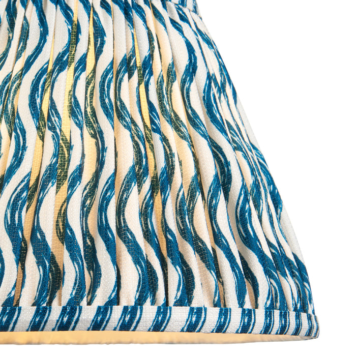 Endon 111302 Ripple 25cm Tapered Shade Marlin blue fabric 10W LED E27 or B22 (Required)