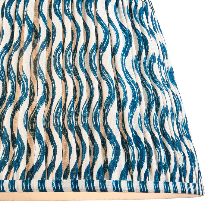 Endon 111304 Ripple 35cm Tapered Shade Marlin blue fabric 10W LED E27 or B22 (Required)