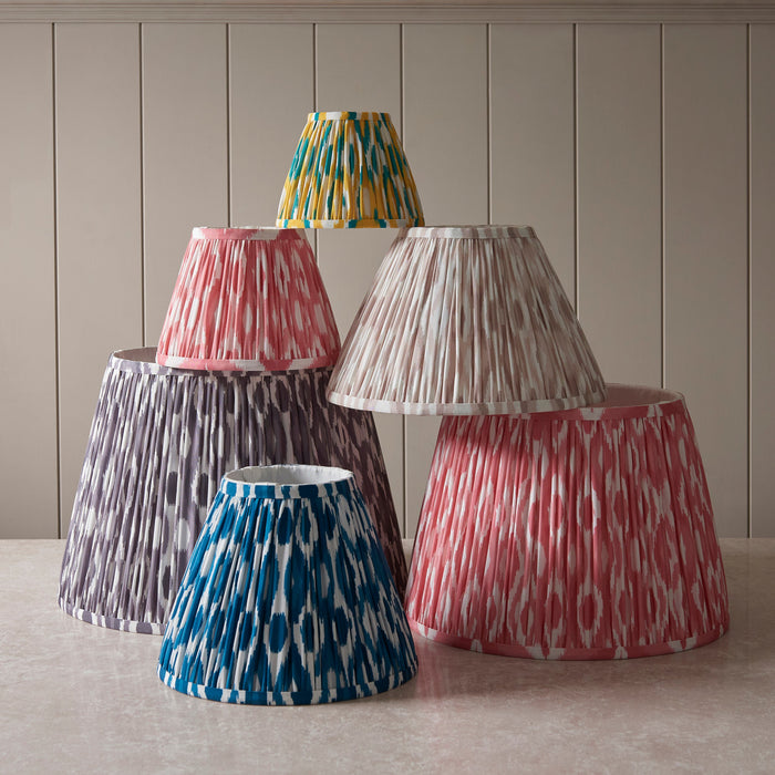 Endon 111337 Ikat 16cm Tapered Shade Coral pink fabric 7W LED E14 or B22 (Required)