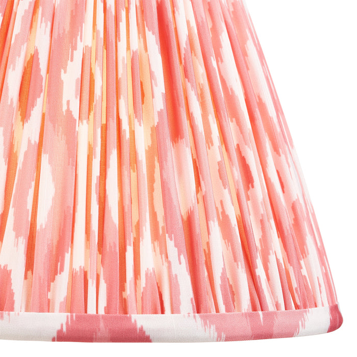 Endon 111339 Ikat 25cm Tapered Shade Coral pink fabric 10W LED E27 or B22 (Required)