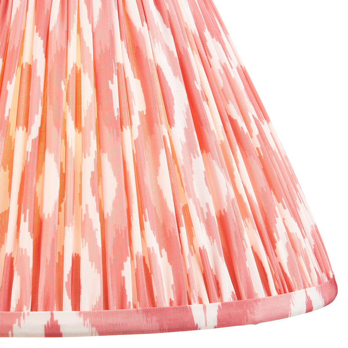 Endon 111340 Ikat 30cm Tapered Shade Coral pink fabric 10W LED E27 or B22 (Required)