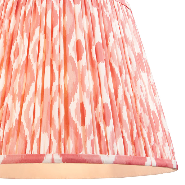 Endon 111342 Ikat 40cm Tapered Shade Coral pink fabric 10W LED E27 or B22 (Required)