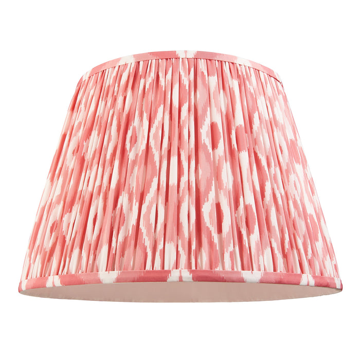 Endon 111342 Ikat 40cm Tapered Shade Coral pink fabric 10W LED E27 or B22 (Required)
