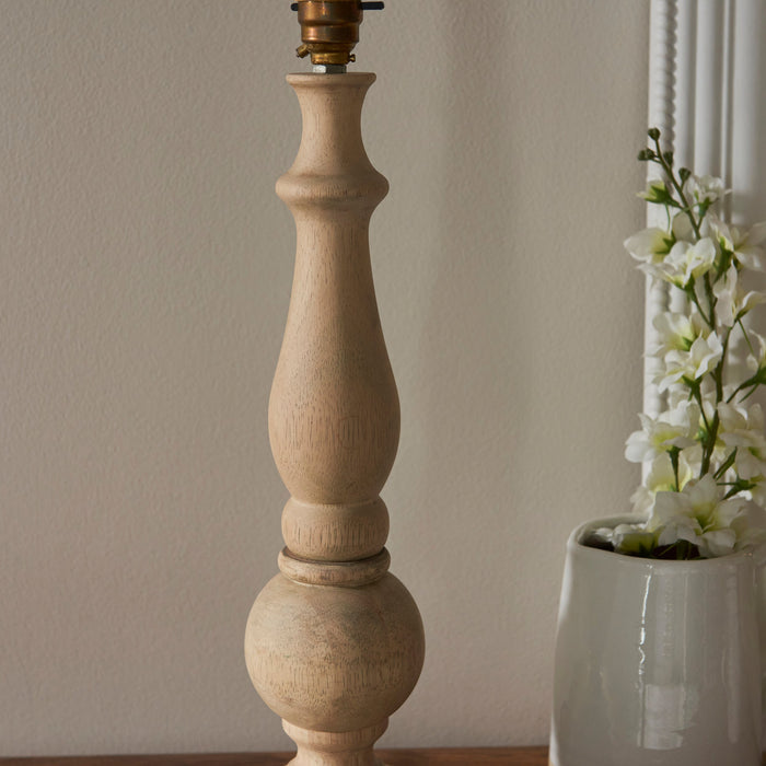 Endon 111365 Hidcote Table Base Natural wood & brushed aged brass plate 10W LED B22 (Required)