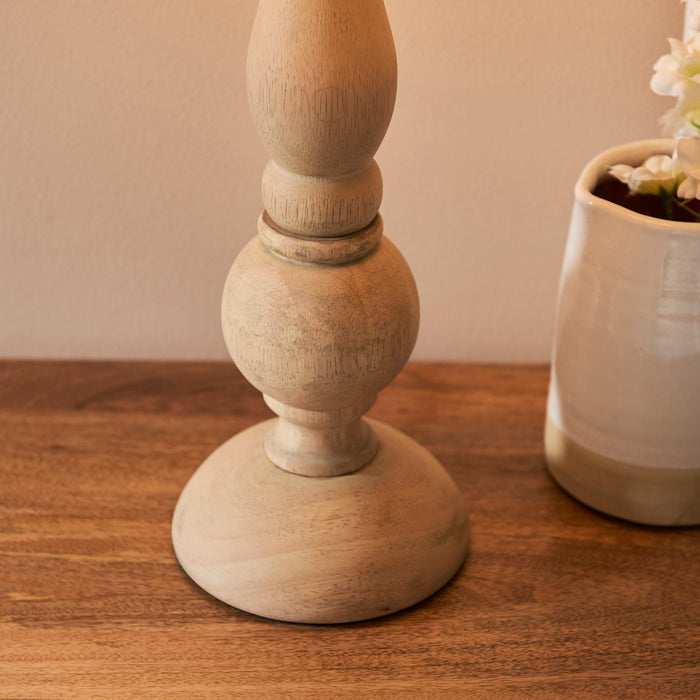 Endon 111365 Hidcote Table Base Natural wood & brushed aged brass plate 10W LED B22 (Required)