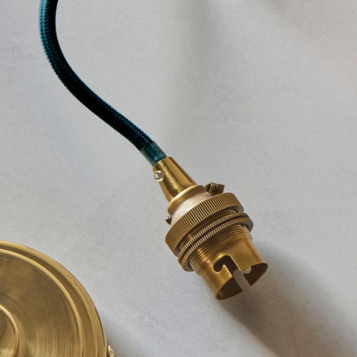 Endon 111511 Eltham Cable Set Brushed aged brass plate & blue flex 10W LED B22 (Required)