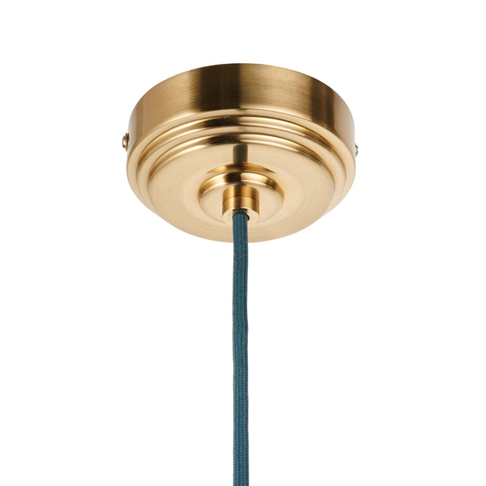 Endon 111511 Eltham Cable Set Brushed aged brass plate & blue flex 10W LED B22 (Required)