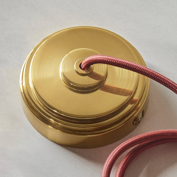 Endon 111512 Eltham Cable Set Brushed aged brass plate & red flex 10W LED B22 (Required)