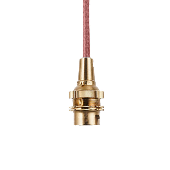Endon 111512 Eltham Cable Set Brushed aged brass plate & red flex 10W LED B22 (Required)