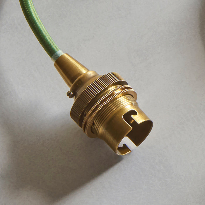 Endon 111513 Eltham Cable Set Brushed aged brass plate & green flex 10W LED B22 (Required)
