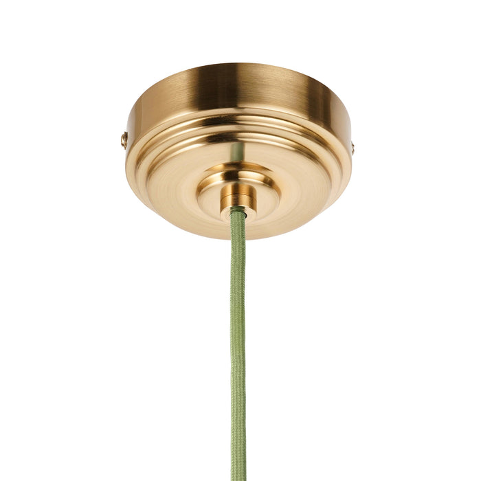 Endon 111513 Eltham Cable Set Brushed aged brass plate & green flex 10W LED B22 (Required)
