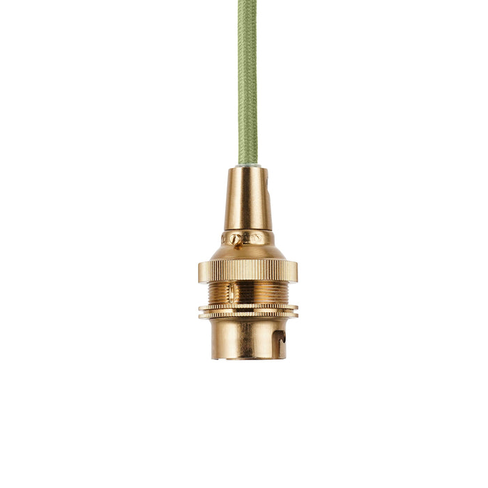 Endon 111513 Eltham Cable Set Brushed aged brass plate & green flex 10W LED B22 (Required)