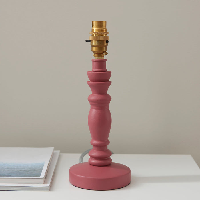 Endon 111521 Bibury Table Base Satin pink clay paint & brushed aged brass plate 7W LED B22 (Required)
