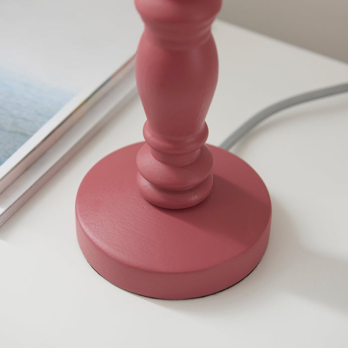 Endon 111521 Bibury Table Base Satin pink clay paint & brushed aged brass plate 7W LED B22 (Required)