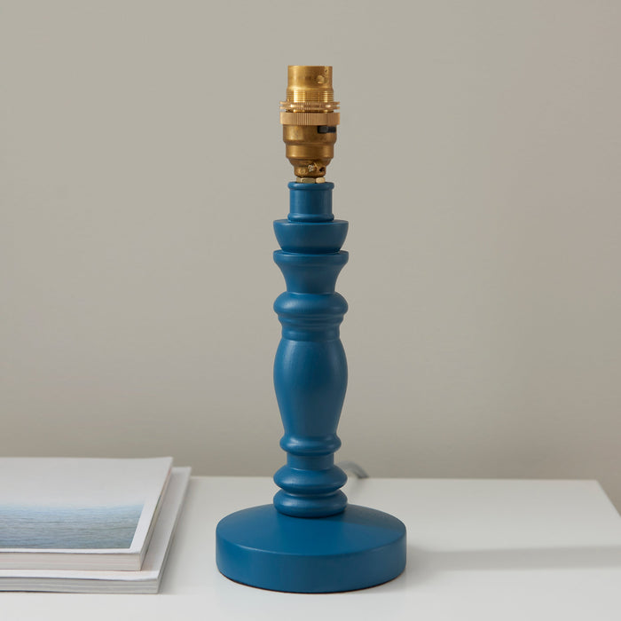Endon 111523 Bibury Table Base Satin marlin blue paint & brushed aged brass plate 7W LED B22 (Required)