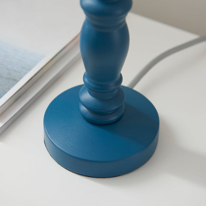 Endon 111523 Bibury Table Base Satin marlin blue paint & brushed aged brass plate 7W LED B22 (Required)