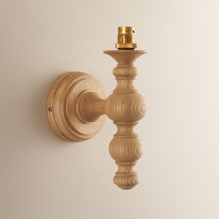 Endon 111526 Bibury Wall Fitting Natural ash & brushed aged brass plate 7W LED B22 (Required)